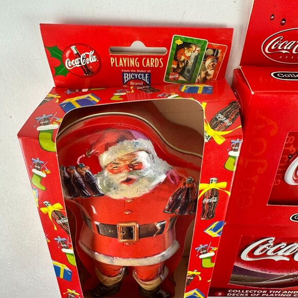 Coca-Cola Plying Cards with Collector Tins Lot of 3 - Picture 2 of 3